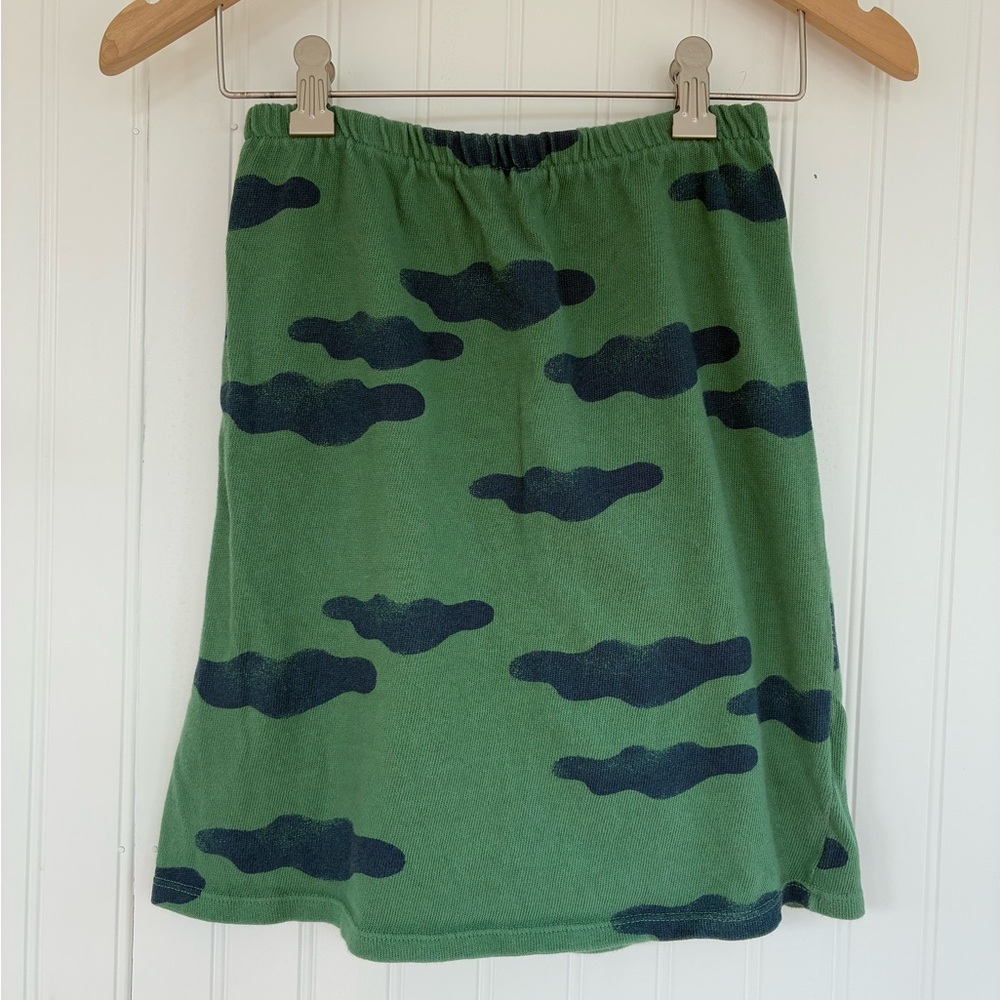 Bobo Choses Organic Cotton Green Skirt With Abstract Cloud Print Size 8-9y